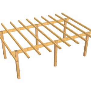 Pergolato In Legno Box Auto o Gazebo - 2 posti